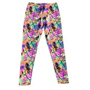 Picky Boo Multi Color Psychedelic Graffiti Retro Abstract Leggings Size L / XL